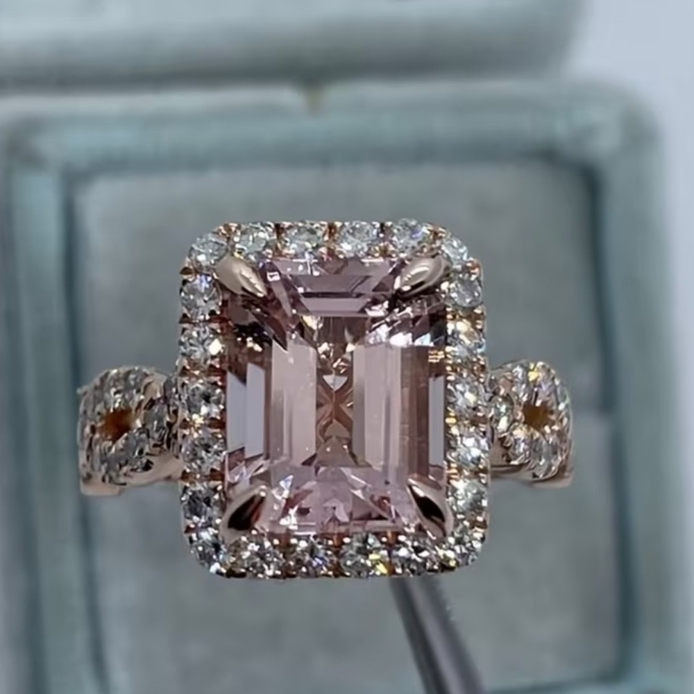 Elegant Pink and Silver Women's Ring